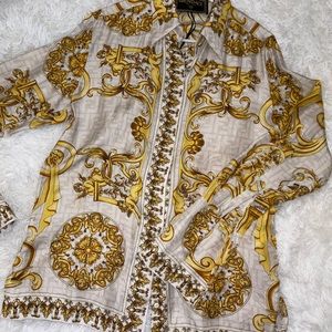 Fendace women’s button up silk shirt